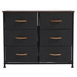 ZNTS 3-Tier Wide Dresser, Storage Unit with 6 Easy Pull Fabric Drawers, Metal Frame, and Wooden Tabletop, 92304521