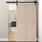 ZNTS 42 in. x 84 in. Unfinished Sliding Barn Door with 7FT Barn Door Hardware Kit & Handle ,K Frame,Solid 01587012