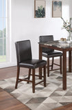 ZNTS Classic Stylish Espresso Finish 5pc Counter Height Dining Set Kitchen Dinette Faux Marble Top Table B011P148646