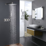 ZNTS Trustmade 2 Functions Complete Shower Fixtures, 3 Knob Handles Complete Shower Systems, 10 inches TMSF10LYJ-2W03BN