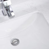 ZNTS White Rectangular Undermount Bathroom Sink With Overflow W122549615