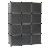 ZNTS Cube Storage 12-Cube Closet Organizer Storage Shelves Cubes Organizer DIY Closet Cabinet with Doors 40276401
