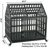 ZNTS Heavy Duty Dog Cage pet Crate with Roof W20658500