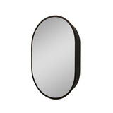 ZNTS 24*36 inches Oval Black Metal Framed Wall mount Bathroom Medicine Cabinet with Mirror W1355P154071