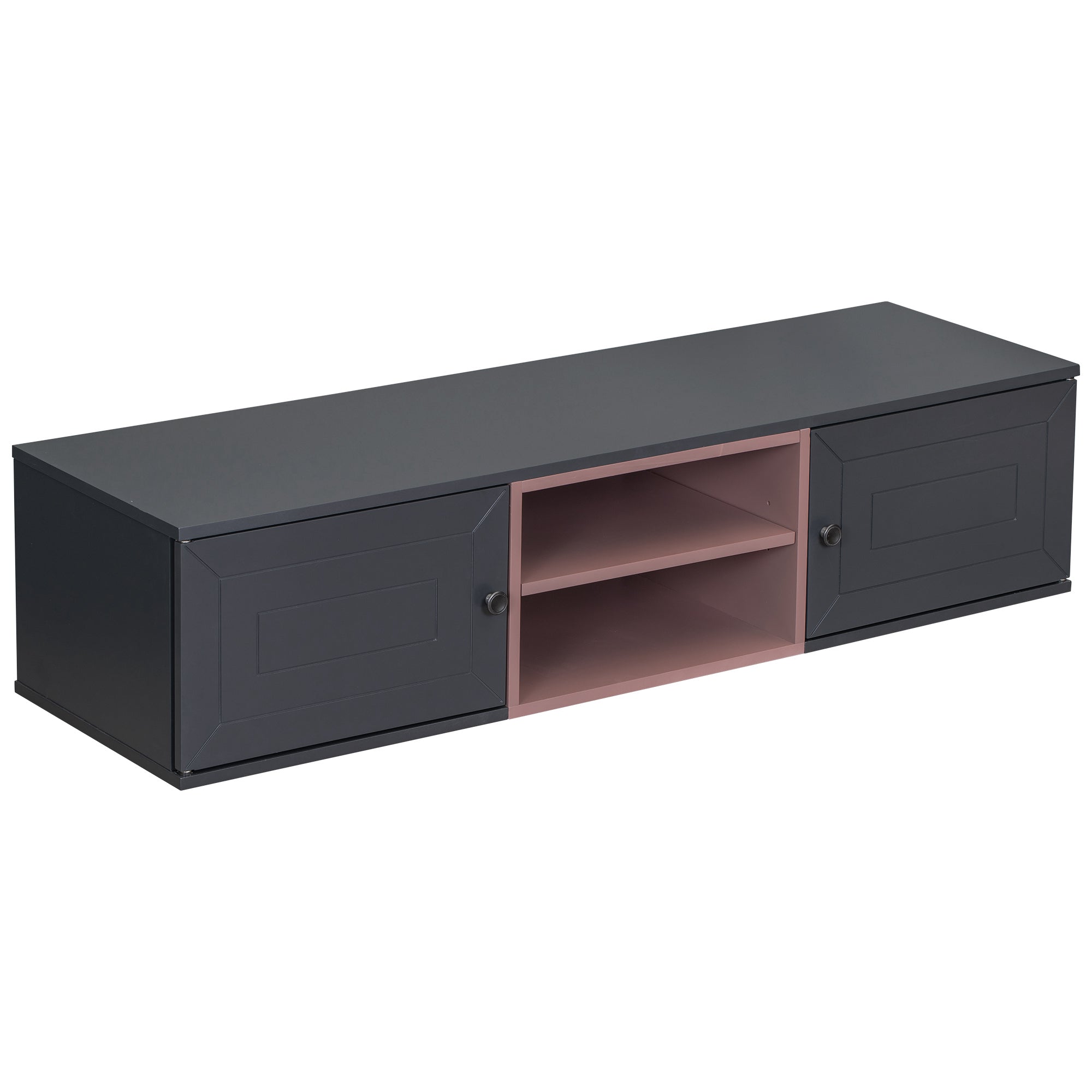 ZNTS Wall Mounted 65" Floating TV Stand with Large Storage Space, 3 Levels Adjustable shelves, Magnetic WF302838AAB