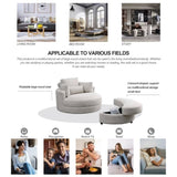 ZNTS [Video] Welike Swivel Accent Barrel Modern Sofa Lounge Club Big Round Chair with Storage Ottoman W83469808