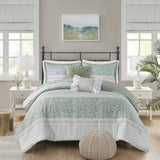 ZNTS 5 Piece Seersucker Comforter Set with Throw Pillows B035128845