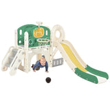 ZNTS Kids Slide Playset Structure, Freestanding Castle Climbing Crawling Playhouse with Slide, Arch PP300683AAL