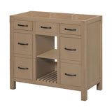 ZNTS 36''Bathroom Vanity without Sink,Modern Bathroom Storage Cabinet with 2 Drawers and 2 Cabinets,Solid WF316255AAN