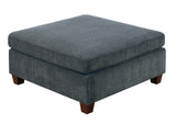ZNTS 1pc OTTOMAN ONLY Grey Chenille Fabric Cocktail OTTOMAN Cushion Seat Living Room Furniture B011106632