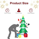 ZNTS 8ft with Snowman Santa Claus 3 Gift Boxes 9 String Lights Inflatable Garden Christmas Tree 12454213