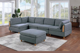 ZNTS Living Room Furniture Corner Wedge Steel Color Dorris Fabric 1pc Cushion Wedge Sofa Wooden Legs B01147401