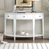 ZNTS U-Style Modern Curved Console Table Sofa Table with 3 drawers and 1 Shelf for Hallway, Entryway, WF312995AAK