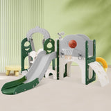 ZNTS Toddler Slide and Swing Set 8 in 1, Kids Playground Climber Slide Playset with Basketball Hoop PP321361AAF