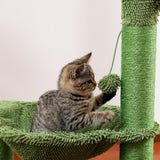 ZNTS Cat Tree Scratcher Cactus With Cat Scratching Post Hammock Interactive Ball Green 29427516