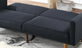 ZNTS Modern Electric Look 1pc Convertible Sofa Couch Black Linen Like Fabric Cushion Clean Lines Wooden HS00F8504-ID-AHD