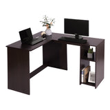 ZNTS 39.4" W x 47.2" D Corner Computer Desk L-Shaped Home Office Workstation Writing Study Table with 2 W131470738