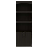 ZNTS Shell Beach 1-Drawer 3-Shelf Bookcase Black Wengue B06280137