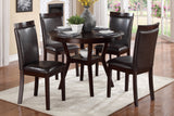 ZNTS Espresso Finish 5pc Dinette Set Table with Open Display Shelf 4x Side Chairs Faux Leather B01181169