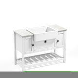 ZNTS Solid Wood Bathroom Vanities Without Tops 48 in. W x 20 in. D x 33.60 in. H Bath Vanity in White W92868360