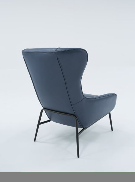 ZNTS Divani Casa Susan Modern Blue Leatherette Lounge Chair B04961501