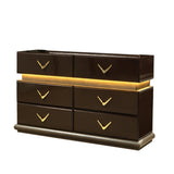 ZNTS Dunhill Modern Style 6- Drawer Dresser Made with Wood in Brown B009P155280