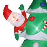 ZNTS 8ft with Snowman Santa Claus 3 Gift Boxes 9 String Lights Inflatable Garden Christmas Tree 12454213