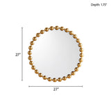 ZNTS Beaded Round Wall Mirror 27"D B03599367