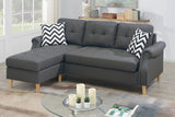 ZNTS Living Room Corner Sectional Blue Grey Polyfiber Chaise sofa Reversible Sectional HS00F6459-ID-AHD