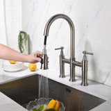 ZNTS Pull Down Double Handle Kitchen Faucet 98917656
