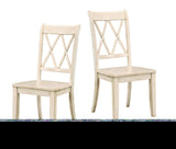 ZNTS Casual White Finish Side Chairs Set of 2 Pine Veneer Transitional Double-X Back Design Dining Room B01143553