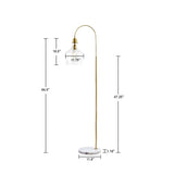 ZNTS Arched Floor Lamp with Marble Base B03597670