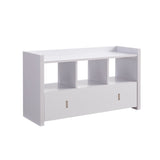 ZNTS White Entryway Shoe Bench, Three Shelves Organizer with Storage Drawer B107131297