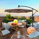 ZNTS 10 ft Outdoor Patio Umbrella Solar Powered LED Lighted Sun Shade Market Waterproof 8 Ribs Umbrella W65690318