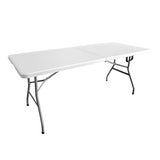 ZNTS Techni Home 6 FT Granite White Folding Table with Easy-Carry Handle B031P165081