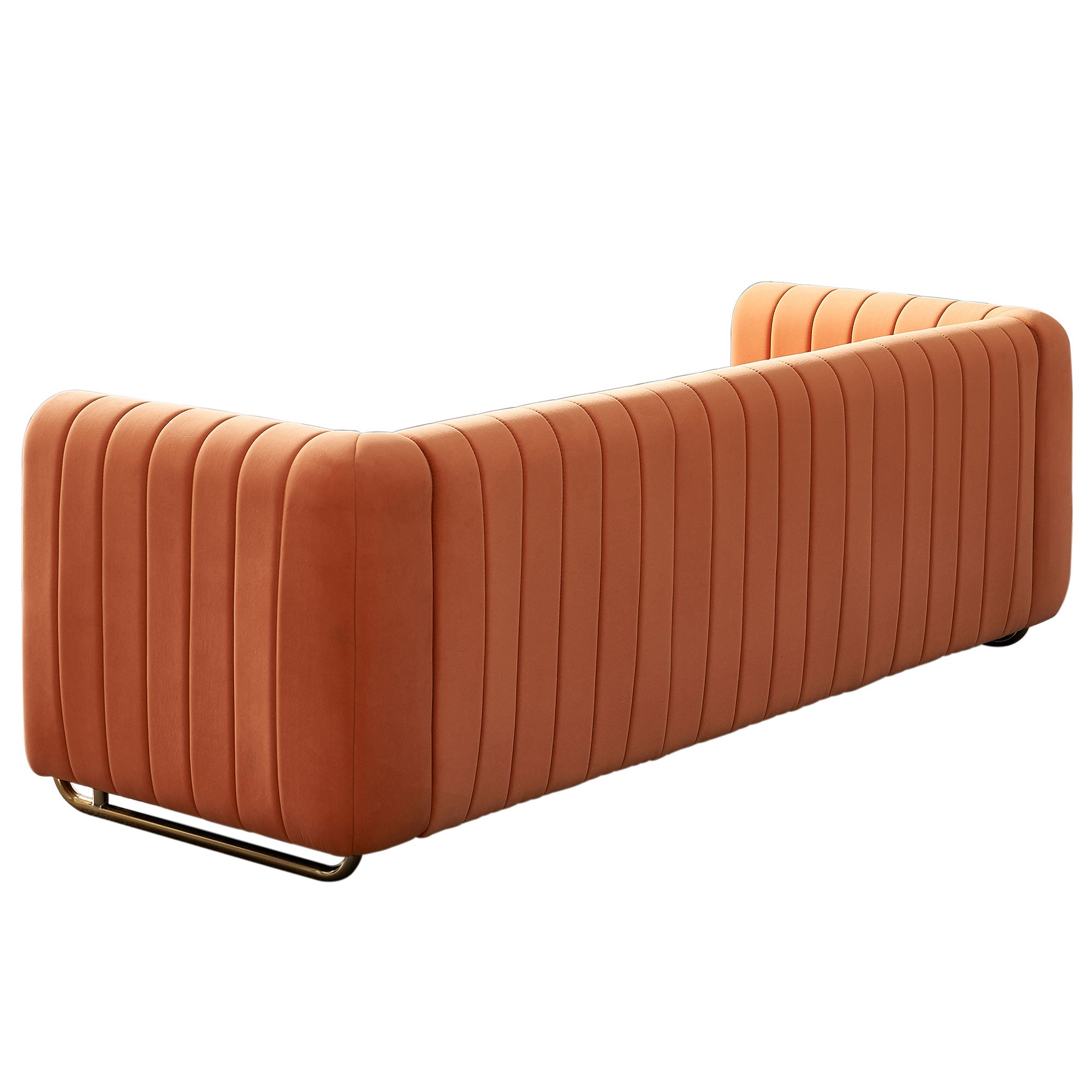 ZNTS Modern velvet sofa orange color W57946170
