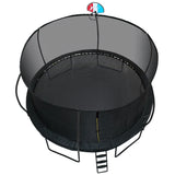 ZNTS 14FT Trampoline with backboard , Outdoor Pumpkin Trampoline for Kids Adults with Enclosure Net W285102807