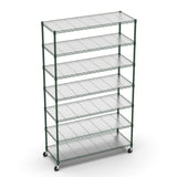 ZNTS 7 Tier Wire Shelving Unit, 2450 LBS NSF Height Adjustable Metal Garage Storage Shelves with Wheels, W155091052