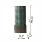 ZNTS 19.5x19.5x43.5" Large Concrete Cylinder Green & Brown Ribbed Water Fountain, Outdoor Bird Feeder / W2078125151