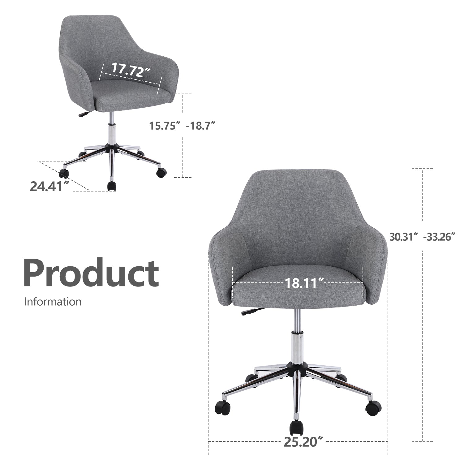 ZNTS Vanbow.Home Office Chair , Swivel Adjustable Task Chair Executive Accent Chair with Soft Seat W152164691