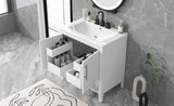 ZNTS 30" Bathroom Vanity with Sink, Multi-functional Bathroom Cabinet with Doors Drawers, Solid Frame WF308203AAK