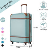 ZNTS 20 IN Luggage 1 Piece with TSA lock , Lightweight Suitcase Spinner Wheels,Carry on Vintage PP321683AAM
