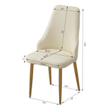 ZNTS Dining Chair with PU Leather White strong metal legs W50960341