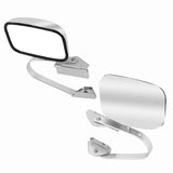 ZNTS Pair Set LH RH Stainless Steel Side Manual View Mirrors For Ford F150 F250 F350 08604656