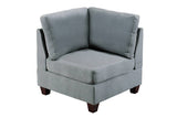 ZNTS Living Room Furniture Corner Wedge Grey Linen Like Fabric 1pc Cushion Wedge Sofa Wooden Legs B011104190