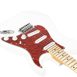 ZNTS ST3 Stylish Pearl-shaped Pickguard Electric Guitar White & Red 96645856