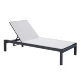 ZNTS Romantic Furniture Outdoor Metal Chaise Lounge,Long Reclining Single Chaise,5 Position Adjustable W1889109334
