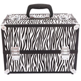 ZNTS SM-2083 Aluminum Alloy Makeup Train Case Jewelry Box Organizer White Zebra Stripe 45947071