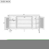 ZNTS TREXM Large Storage Space Sideboard with Artificial Rattan Door and Unobtrusive Doorknob for Living WF290899AAK