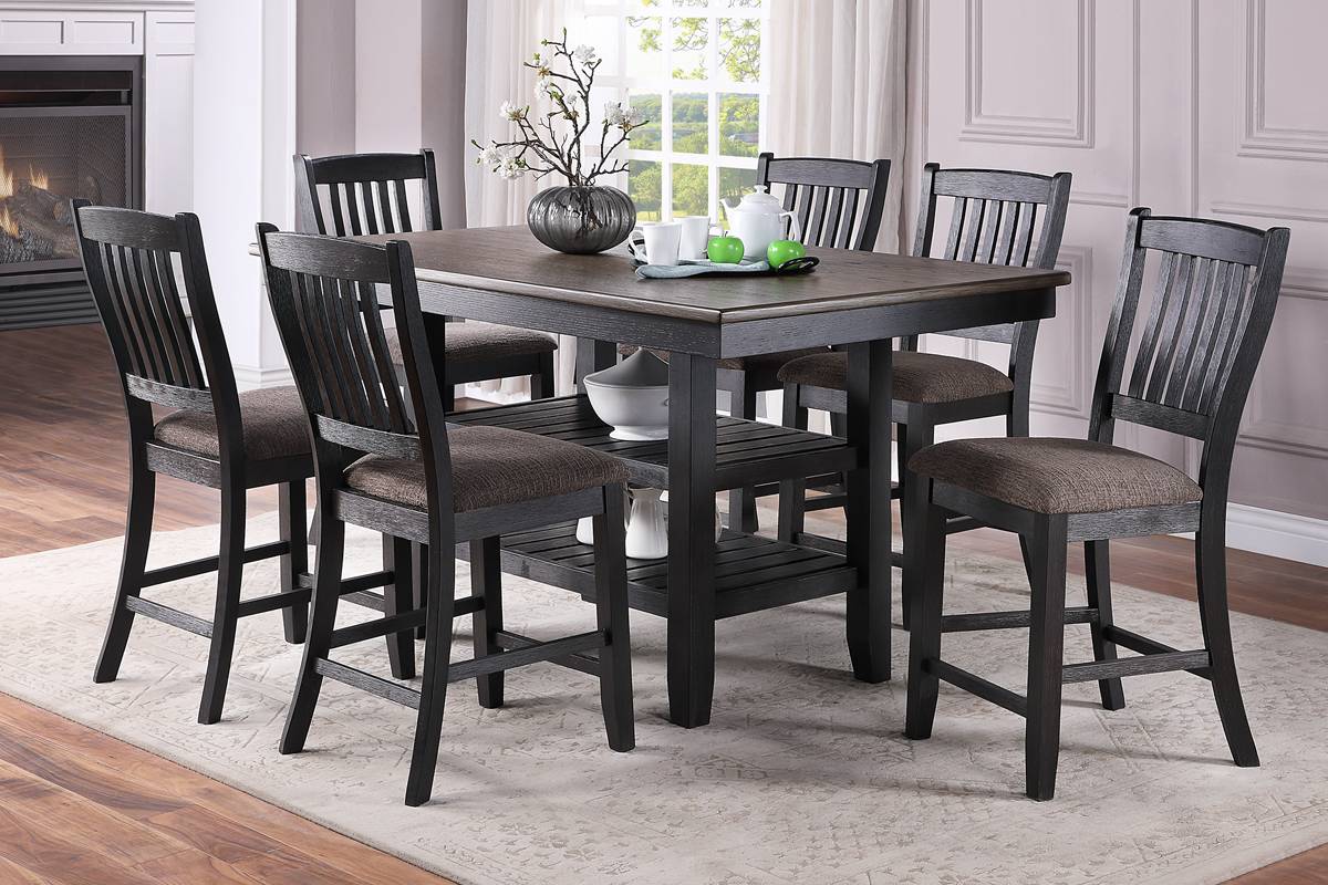 ZNTS Dark Coffee Classic Wood Kitchen Dining Room Set of 2 High Chairs Fabric upholstered Seat Unique B01183543